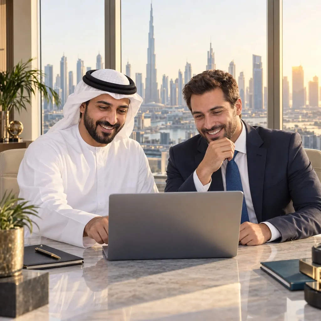 Business professionals collaborating