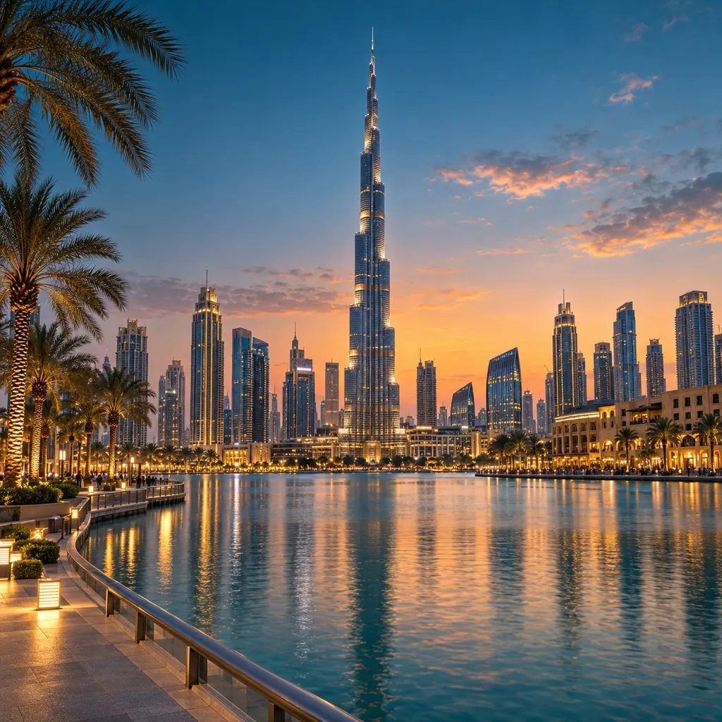 Dubai skyline at dusk